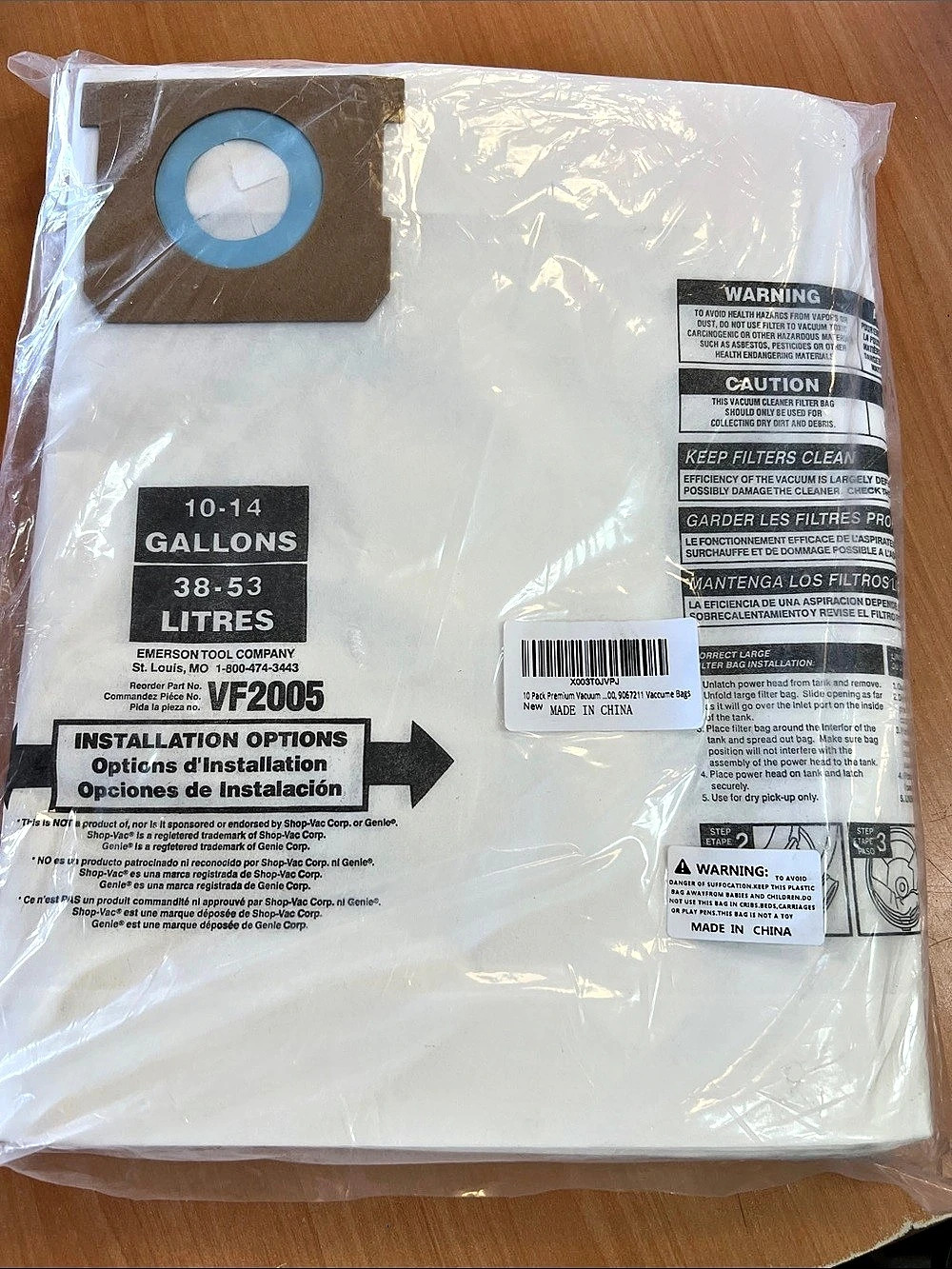 Emerson Tool Company 10 Pack Premium Vacuum Bags White 10-Pack Vacuum Storage